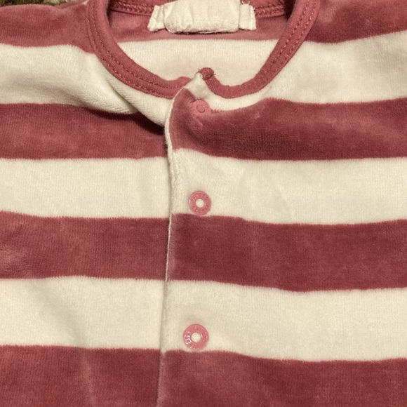 3/$10 Firsts by petit lem pink and white sleeper. In excellent condition - Picture 3 of 7